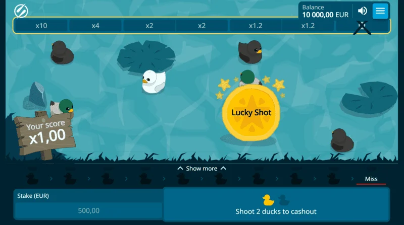 Exploding Ducks - moment van een succesvolle hit op een eend